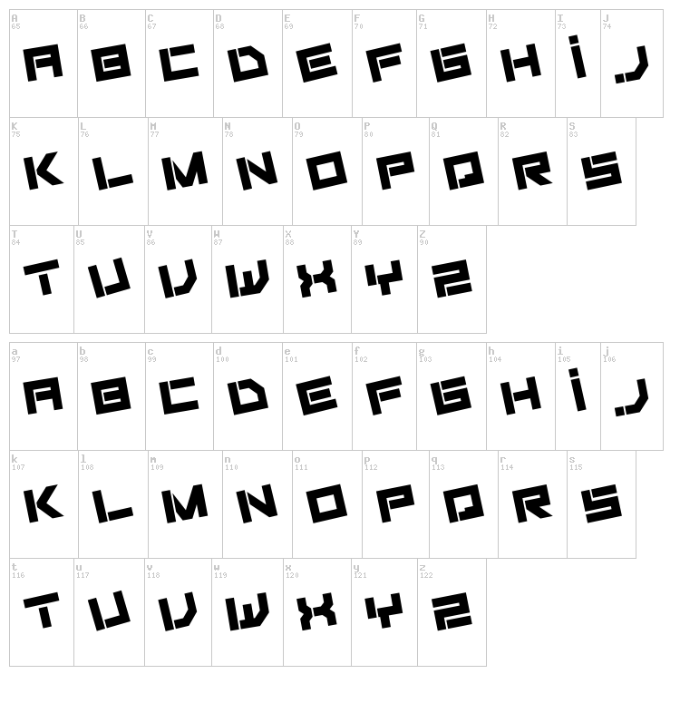 Fiker font map